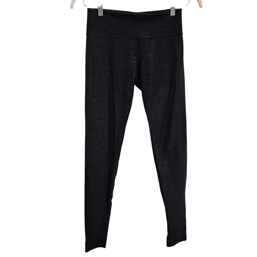 Lululemon‎ Wunder Under High Rise Leggings Heathered Black Space Dye Size 6